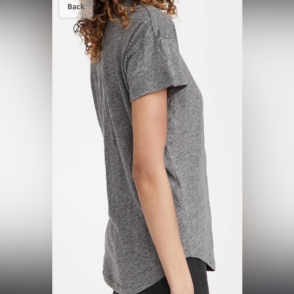MADEWELL Women's Gray Whisper Cotton Rib-Crewneck Tee XXS - Picture 3 of 11